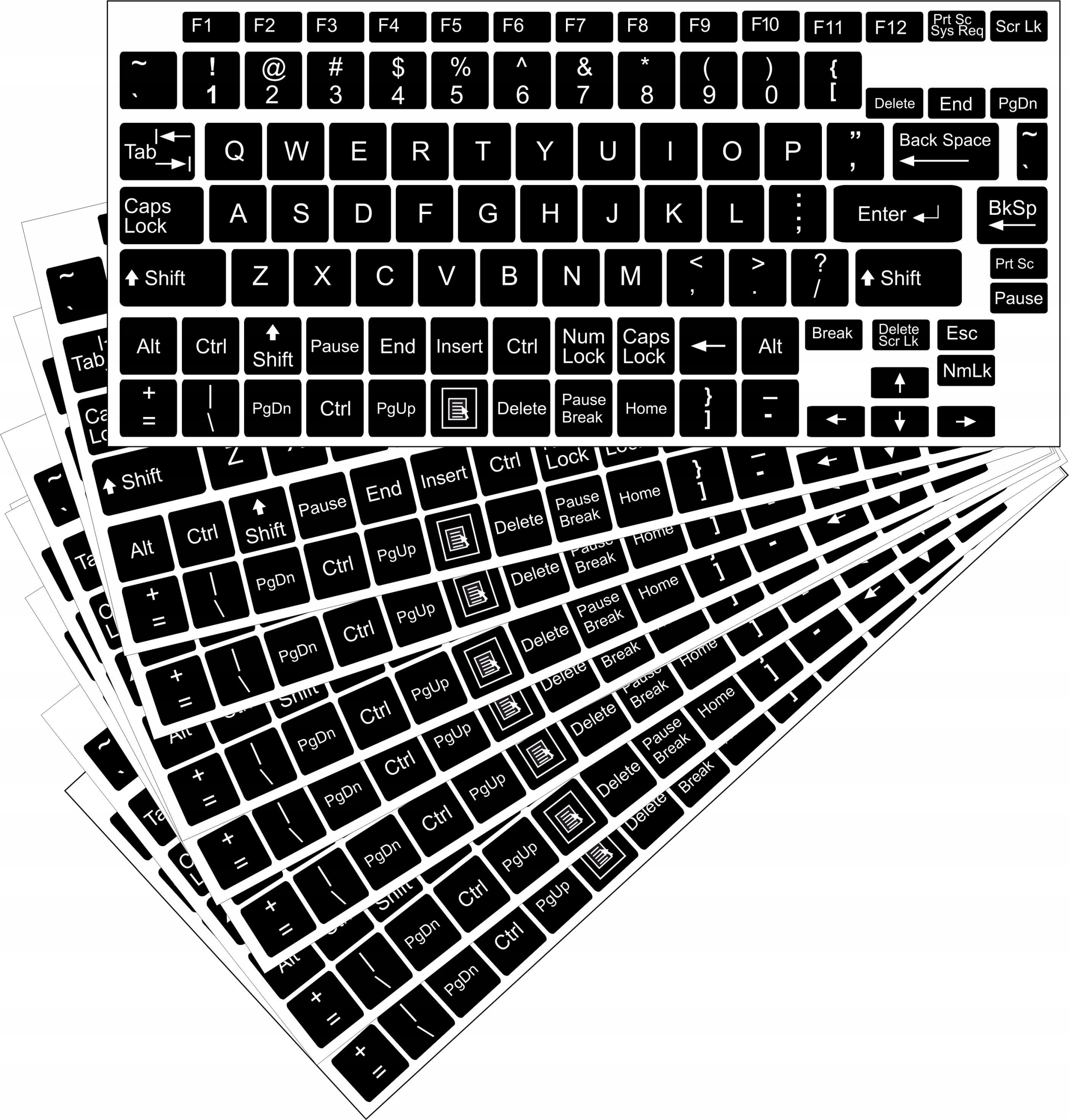 

10szt. Polskie Naklejki Klawisze Laptop I Pc 13x13