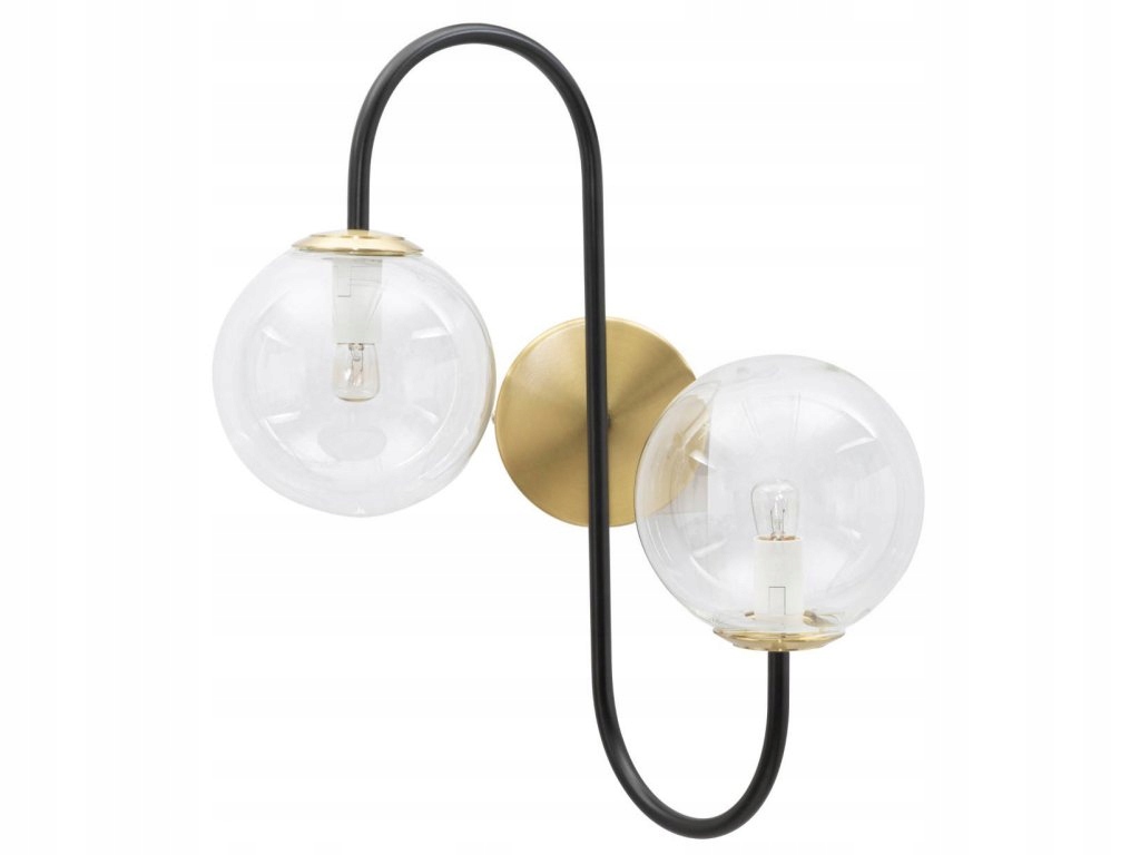 Visiaca lampa zo sklenených gulí a kovu