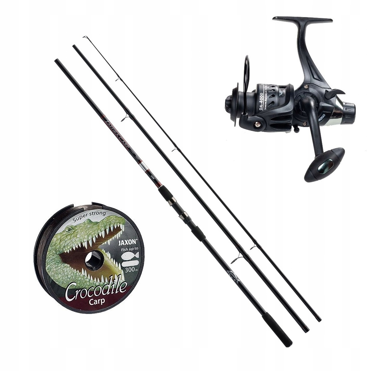 Zestaw Karpiowy Jaxon Wędka 3,60 Kołowrotek Wolny Bieg Żyłka