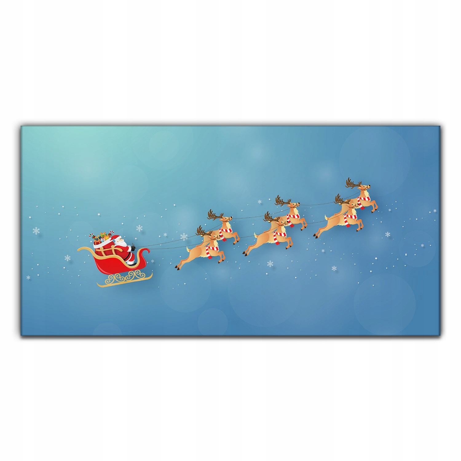 

Foto-obraz na płótnie Renifery i sanie 100x50 cm