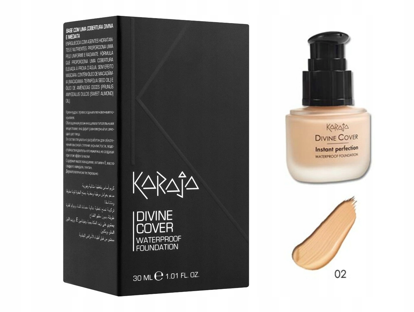 Krem Podkład do Twarzy Beżowy Karaja Divine Cover Wodoodporny odcień 02 30 ml