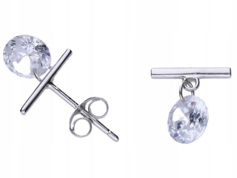 

Srebrne kolczyki 925 wiszące z cyrkoniami 1.98g