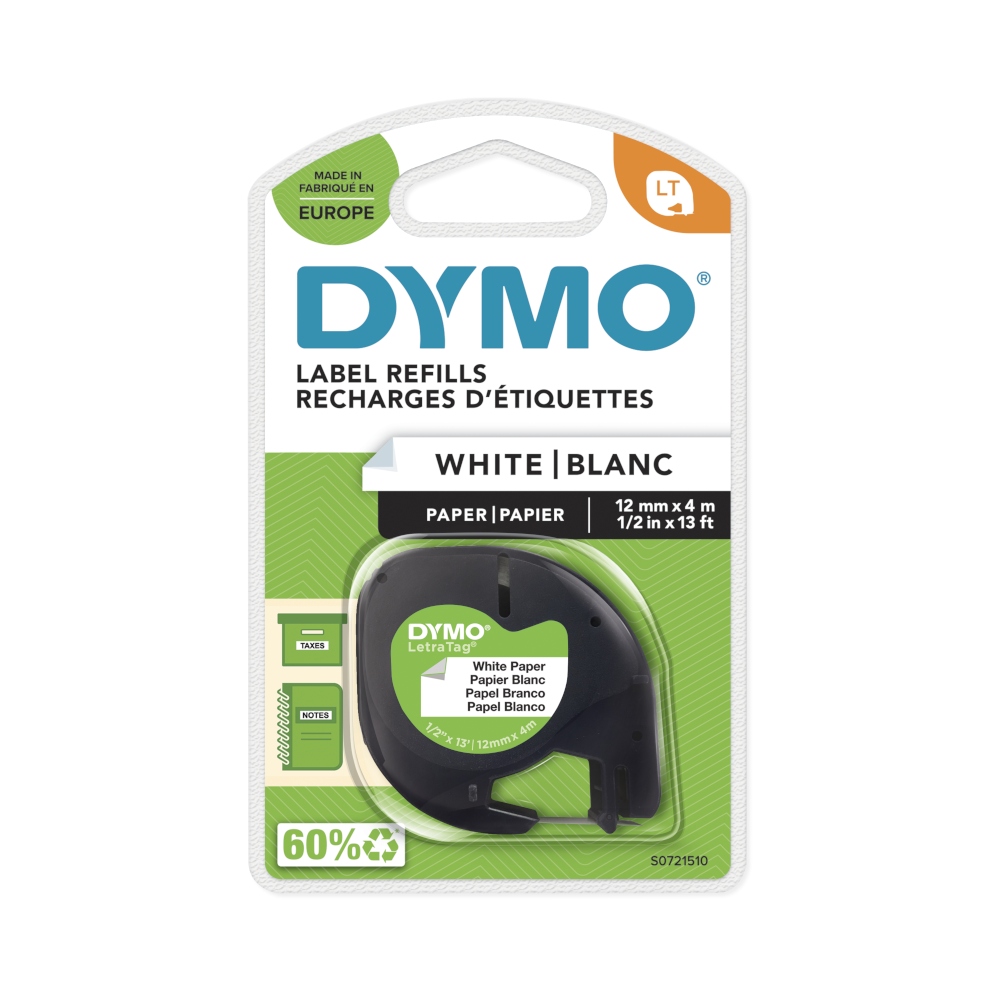 

Taśma Papierowa Dymo LetraTag 12mm 4m Biała