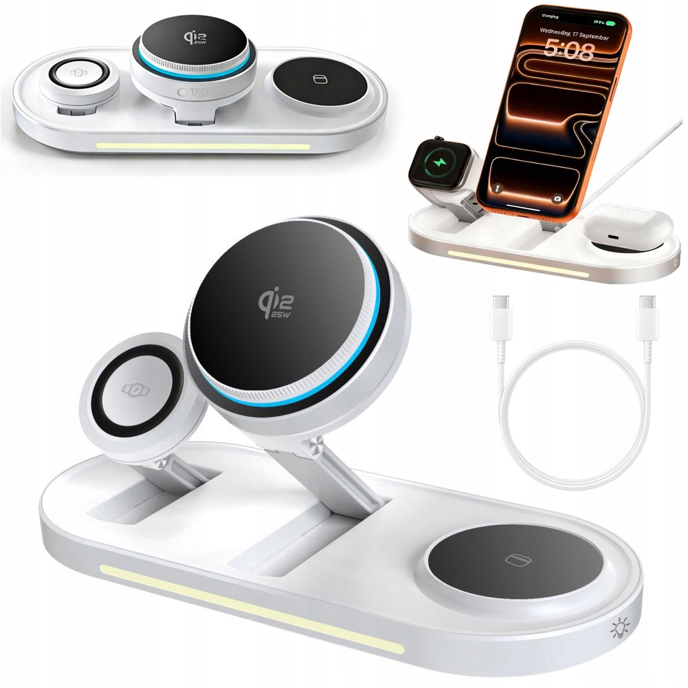 Qi2 25W Skladacia Nabíjačka Aktívne chladenie pre iPhone Watch