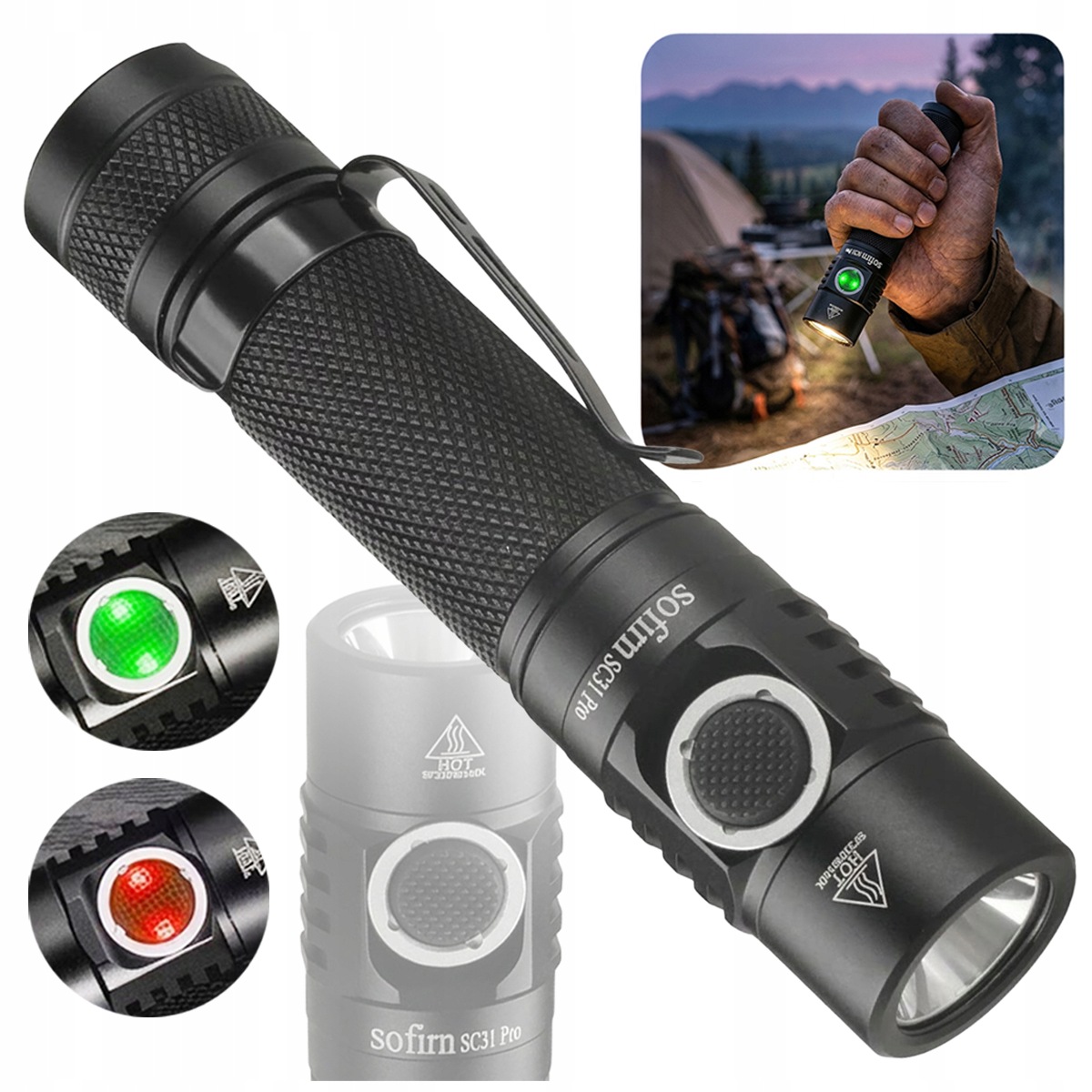 Latarka akumulatorowa Sofirn SC31 Pro Led 2000 lm Usb-c Edc IPX8 18650