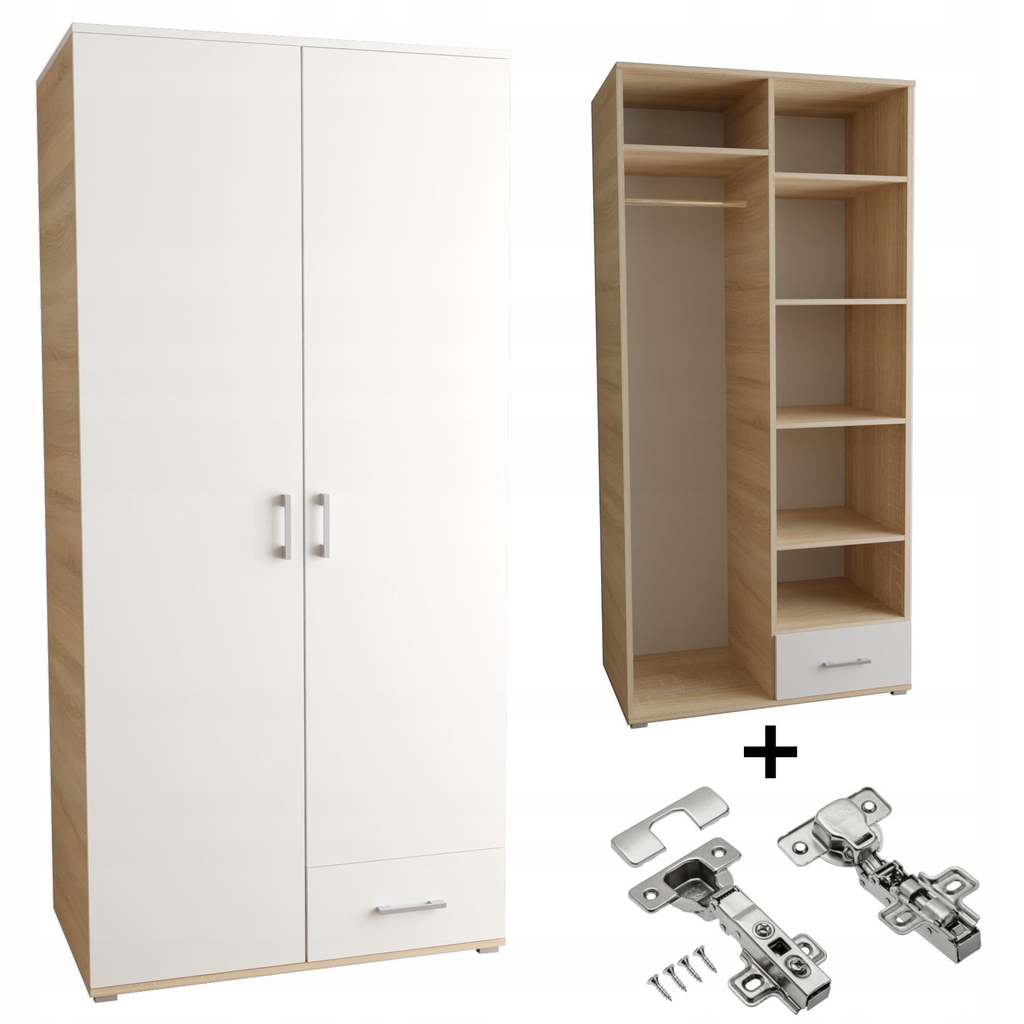 Skříň 80 CM sonoma bílá s tichým dovíráním