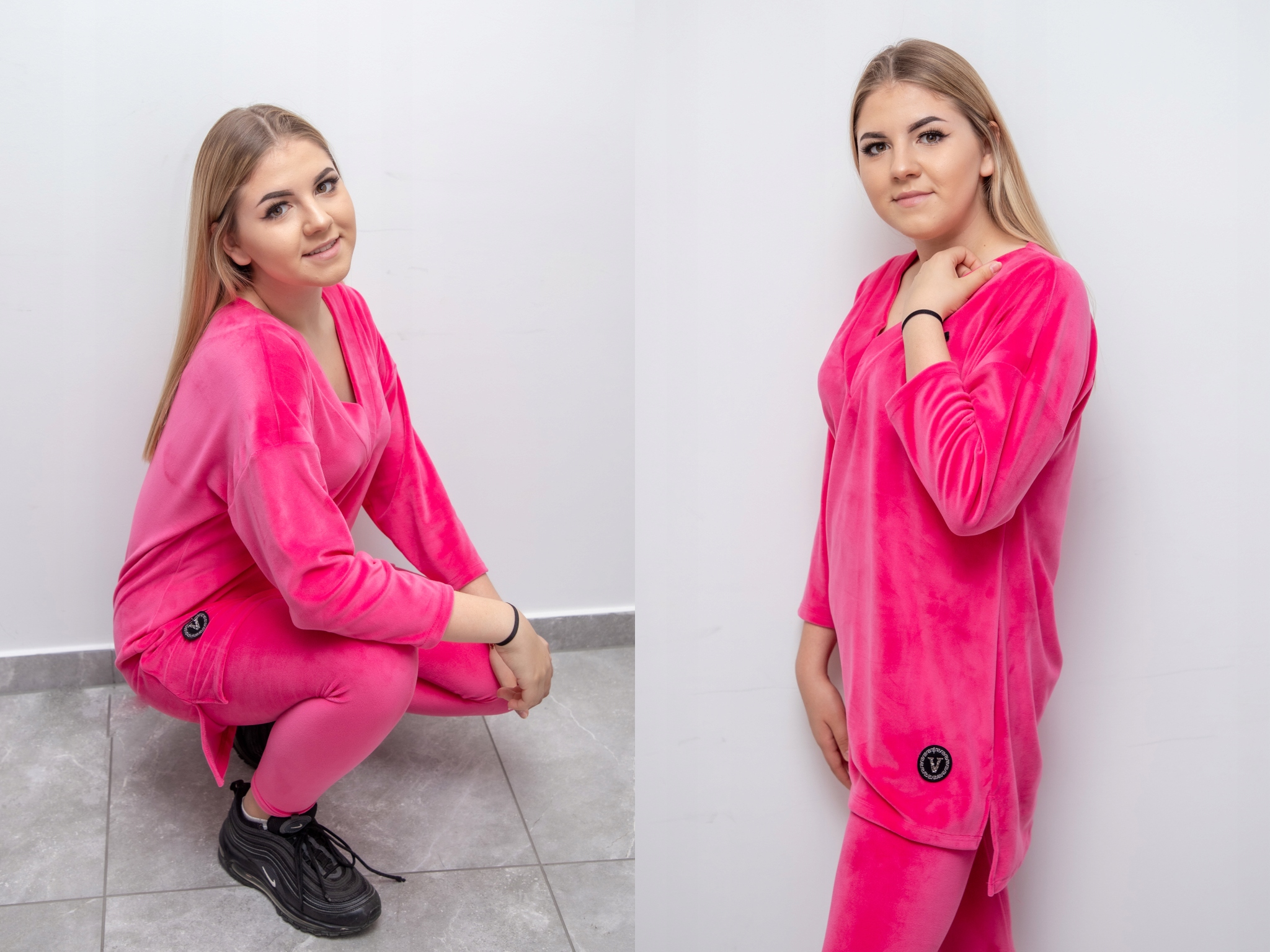 KOMPLET WELUROWY SPODNIE TUNIKA BLUZA KOLORY 2XL Marka inna