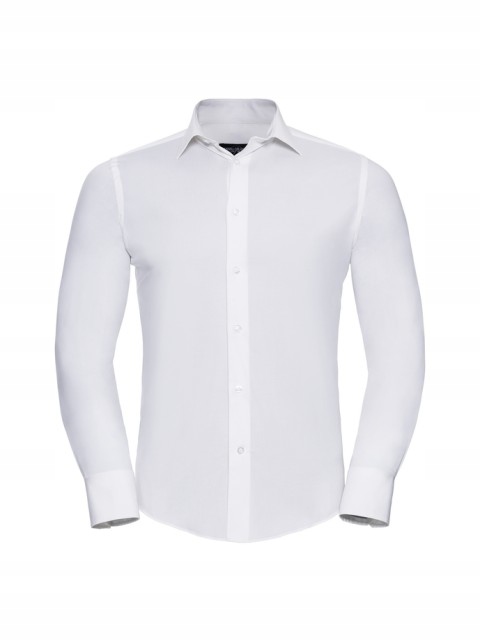 Pánská košile Russell s dlouhým rukávem, slim fit, bílá, velikost S