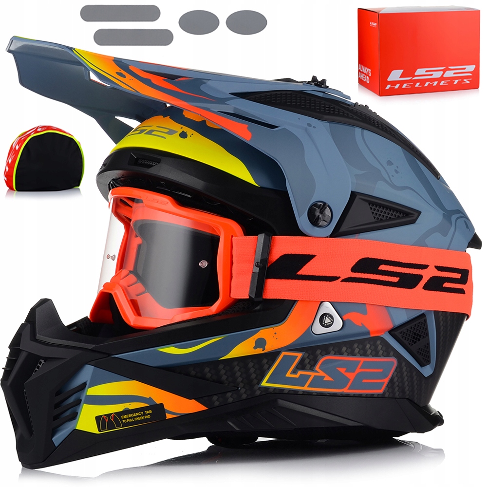 Motocyklová Prilba LS2 MX708 Fast II Okuliare Lehký Enduro Cross Štvorkolka Atv