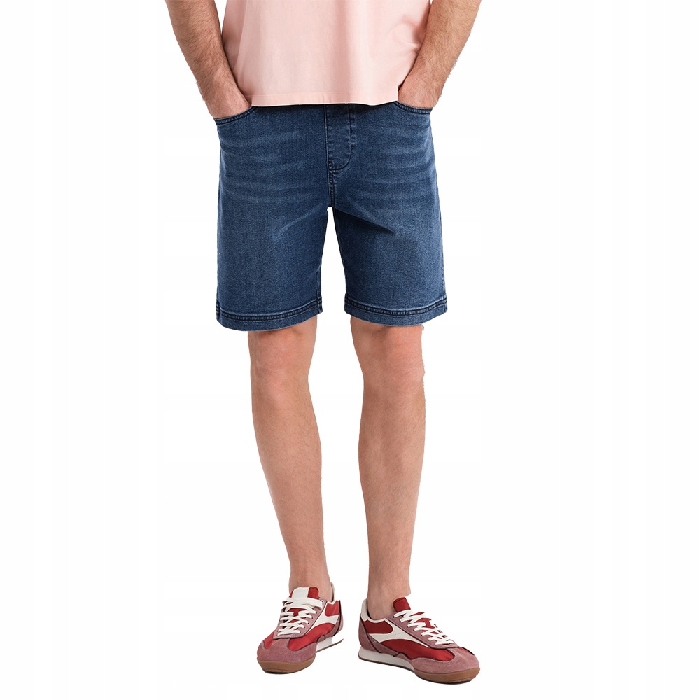 Stylové pánské šortky s efektem oprání, modré Ombre OM-SRDS-0192 V2 L