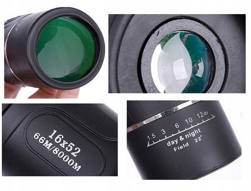 MONOKULAR LORNETKA 16x52 LUNETA SZKŁO BAK-4 Średnica obiektywu 52 mm