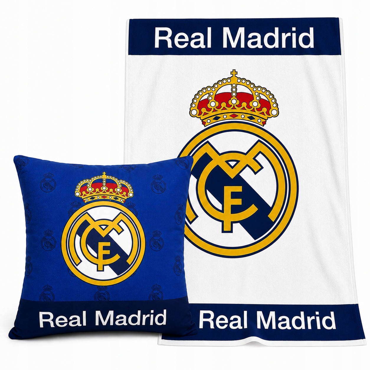 Pravá Madrid osuška 70x140 plážová, koupelnová a Polštář Průvodce Supreme