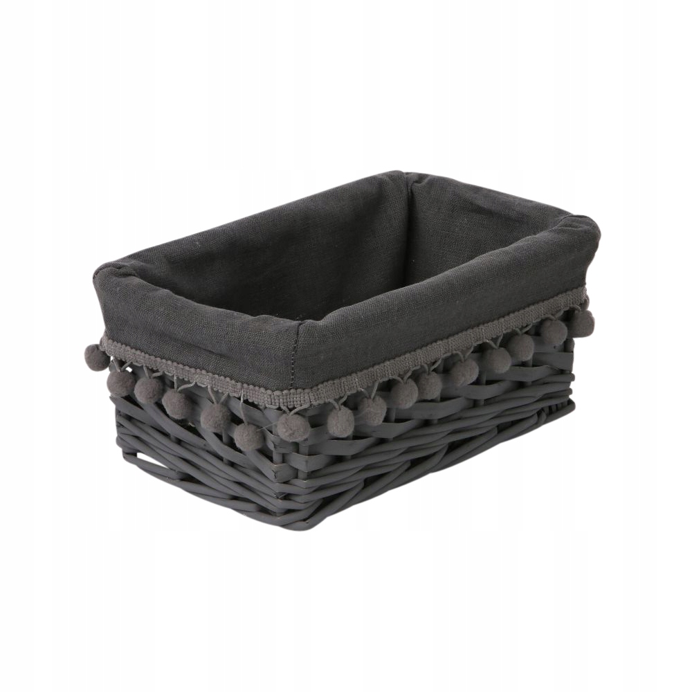 

Koszyk z pomponami Altom ciemnoszary 24x16x11 mały