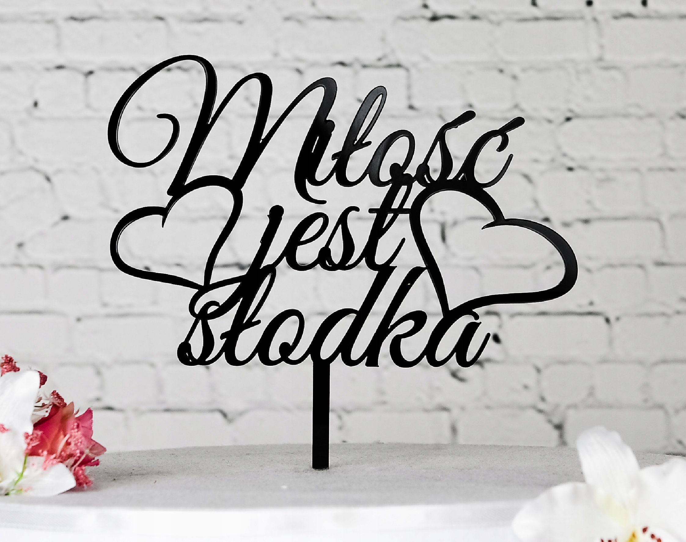 Topper TŚC-79- Miłość jest słodka Czarny Marka Dekor Laser