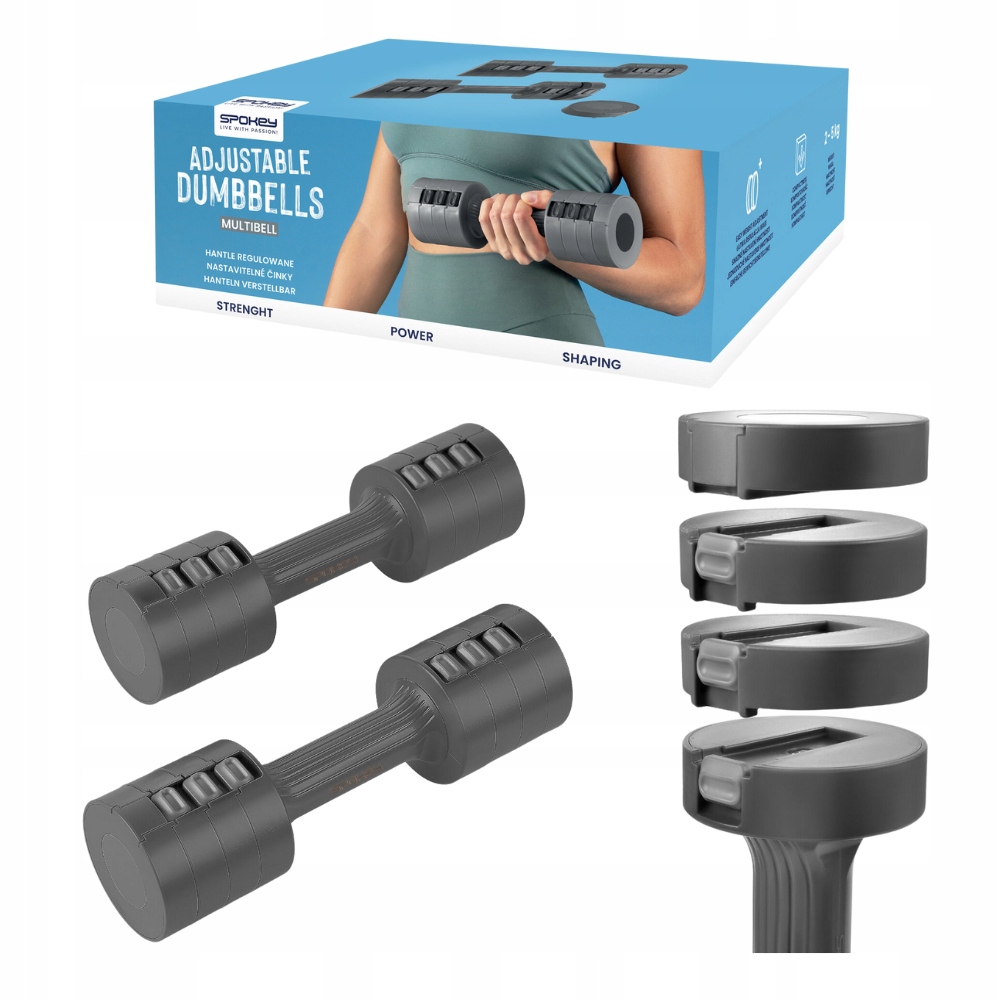 Sada 2 nastavitelných činek na závaží pro trénink 2 x 2.5 kg Spokey