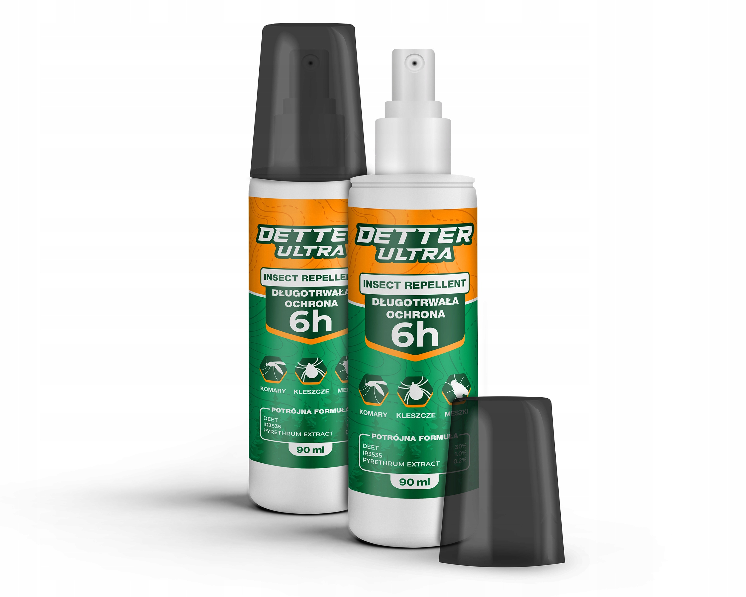 ŚRODEK SPRAY PREPARAT NA KOMARY KLESZCZE MESZKI OSY DETTER ULTRA 90ML Kod producenta PŁYN SPRAY DO OCHRONY PRZED KOMARAMI MESZKAMI