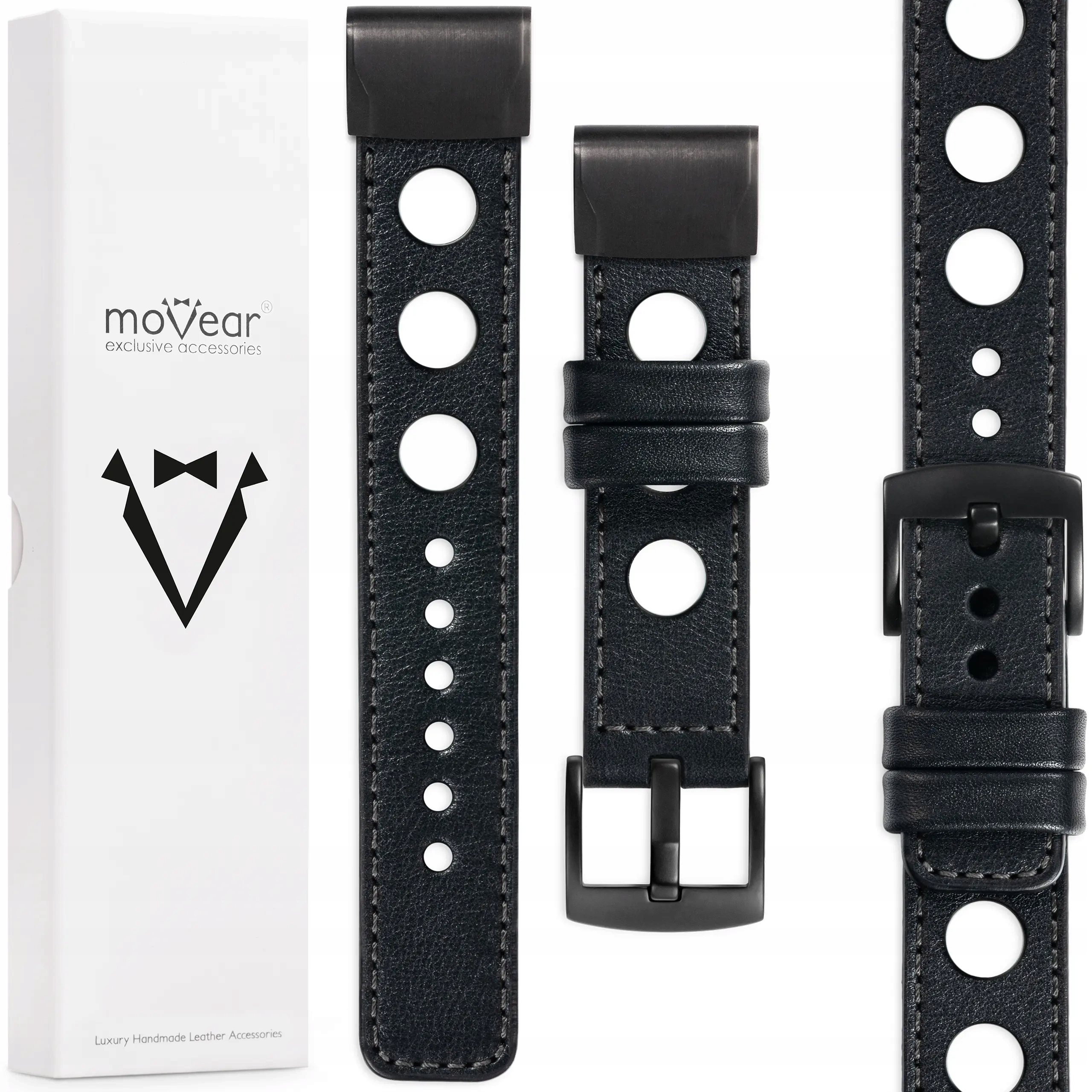 Exkluzivní řemínek pro Garmin QuickFit 20 mm Fenix 8s 7s 6s 5s kožený Movear