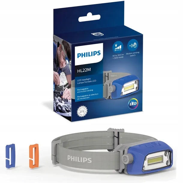 AKUMULATOROWA LATARKA CZOLOWA LED Z CZUJNIKIEM RUCHU Philips LPL74X1