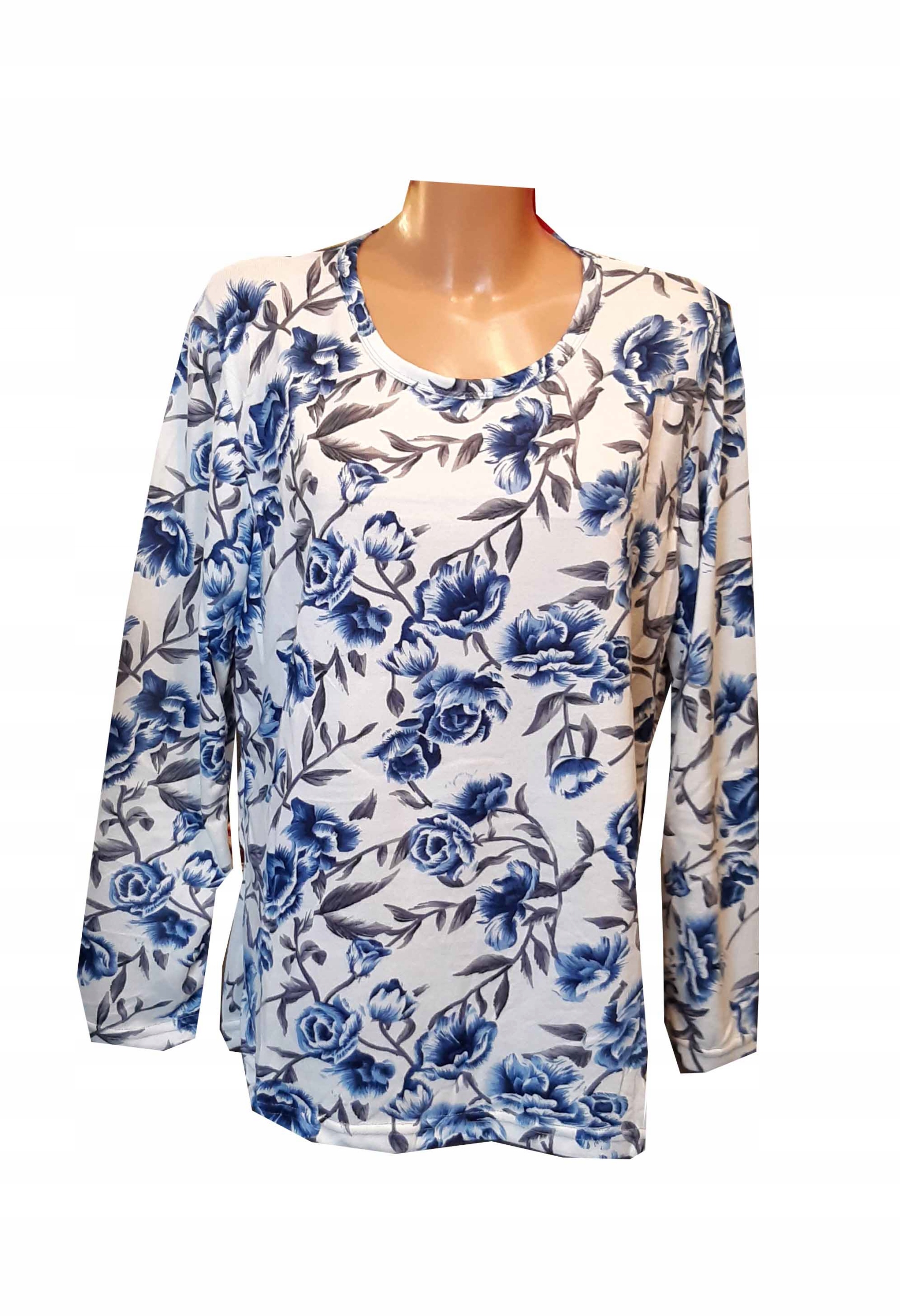 

Bluzka damska długi rękaw kwiaty 4XL XXXXL