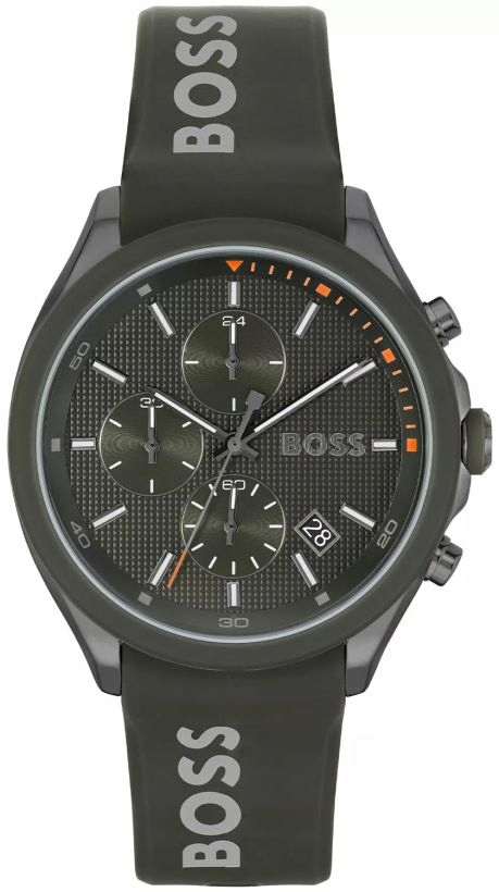 Pánské Hodinky Hugo Boss 1514060 Velocity, Tmavě Zelený Chronograf Na Opasku