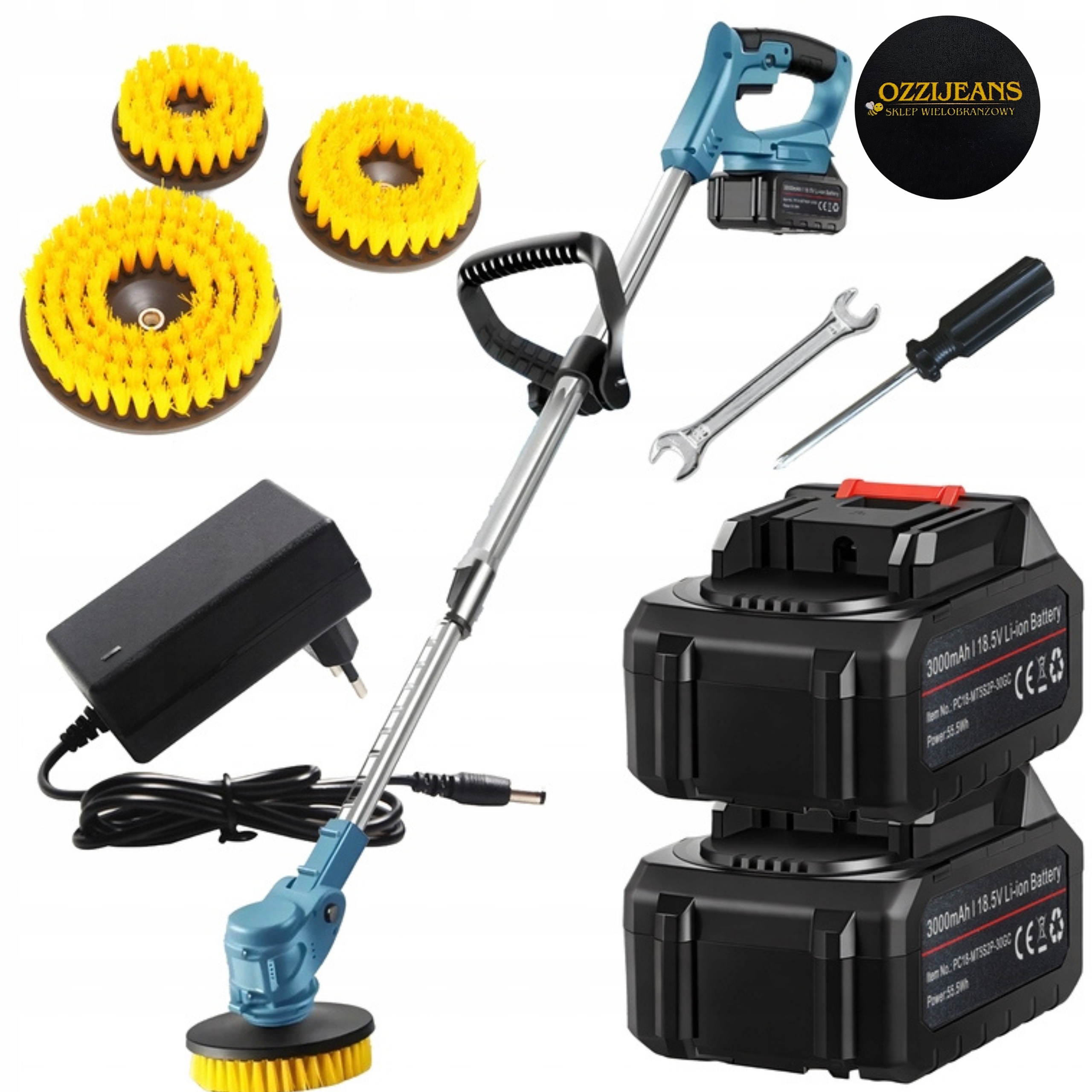 Levně Elektrický čisticí kartáč Akumulátorový rotační bezdrátový 2x Aku