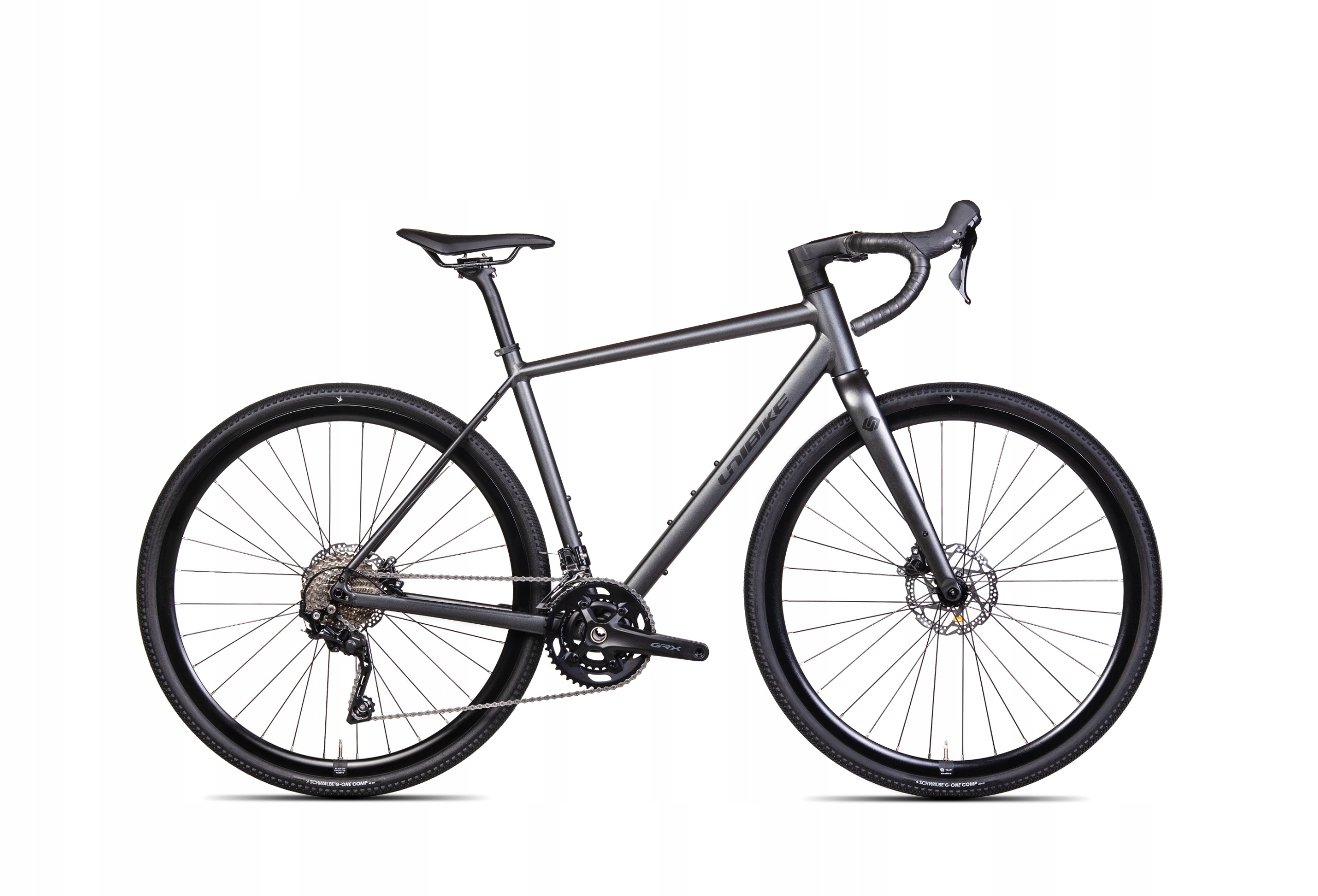 Rower gravel Unibike Tier rama 53 cm koło 28" szary 2025
