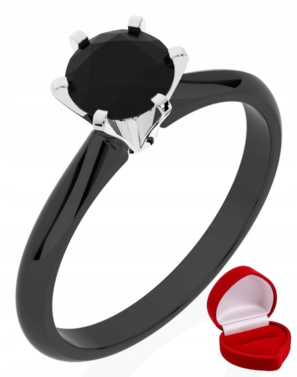 Zlatý Prstýnek 585 14k Brylant Č. 0,70 ct Černé Zlato R27