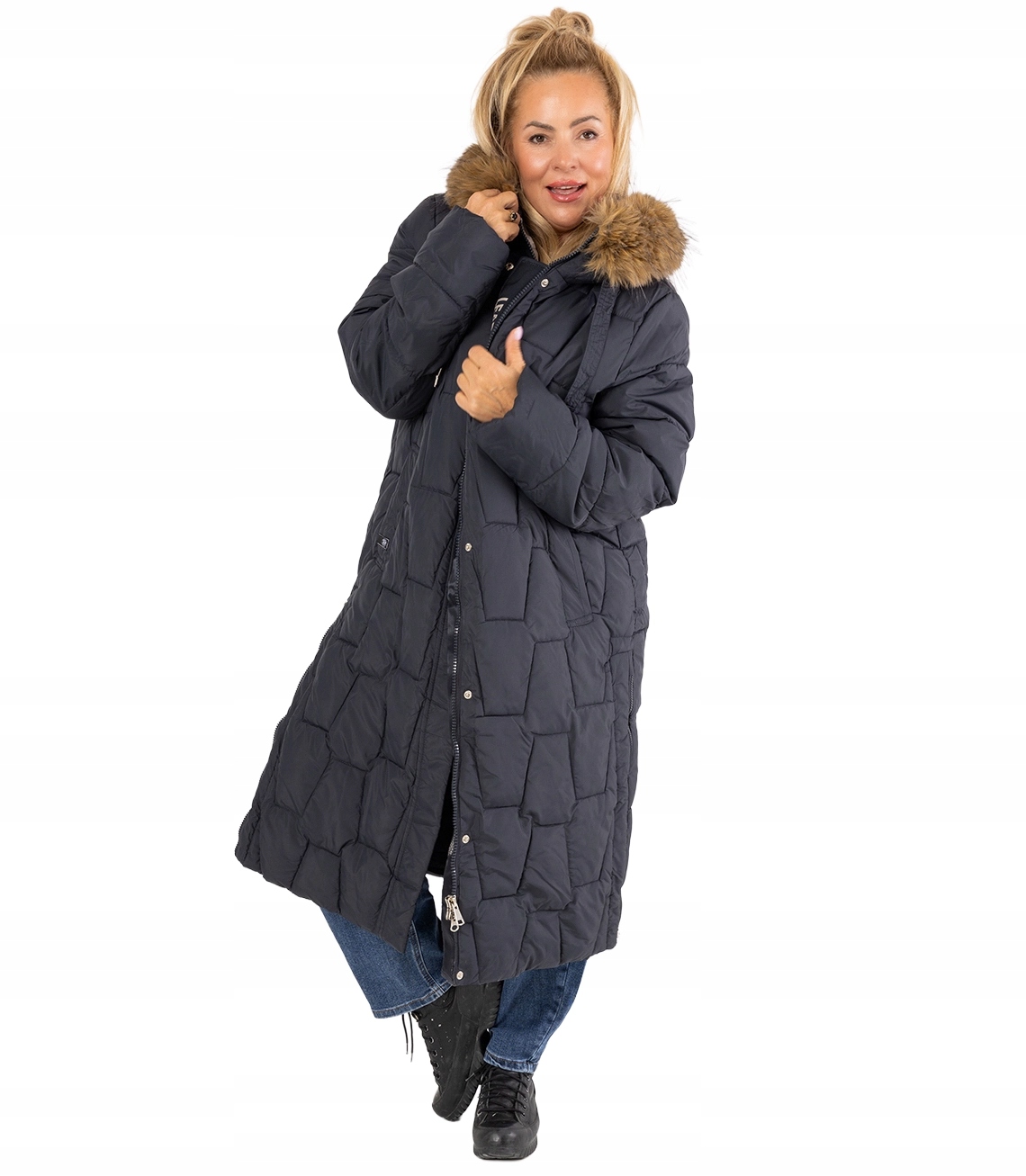 Dlouhá zimní bunda s s kapucí Urban Long Puff Agrafka 6XL