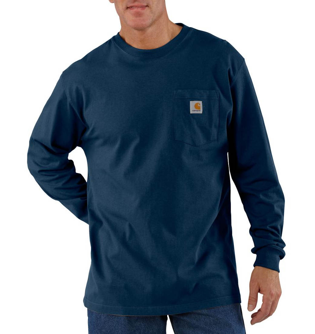 Tričko Carhartt Heavyweight pocket L/s Navy