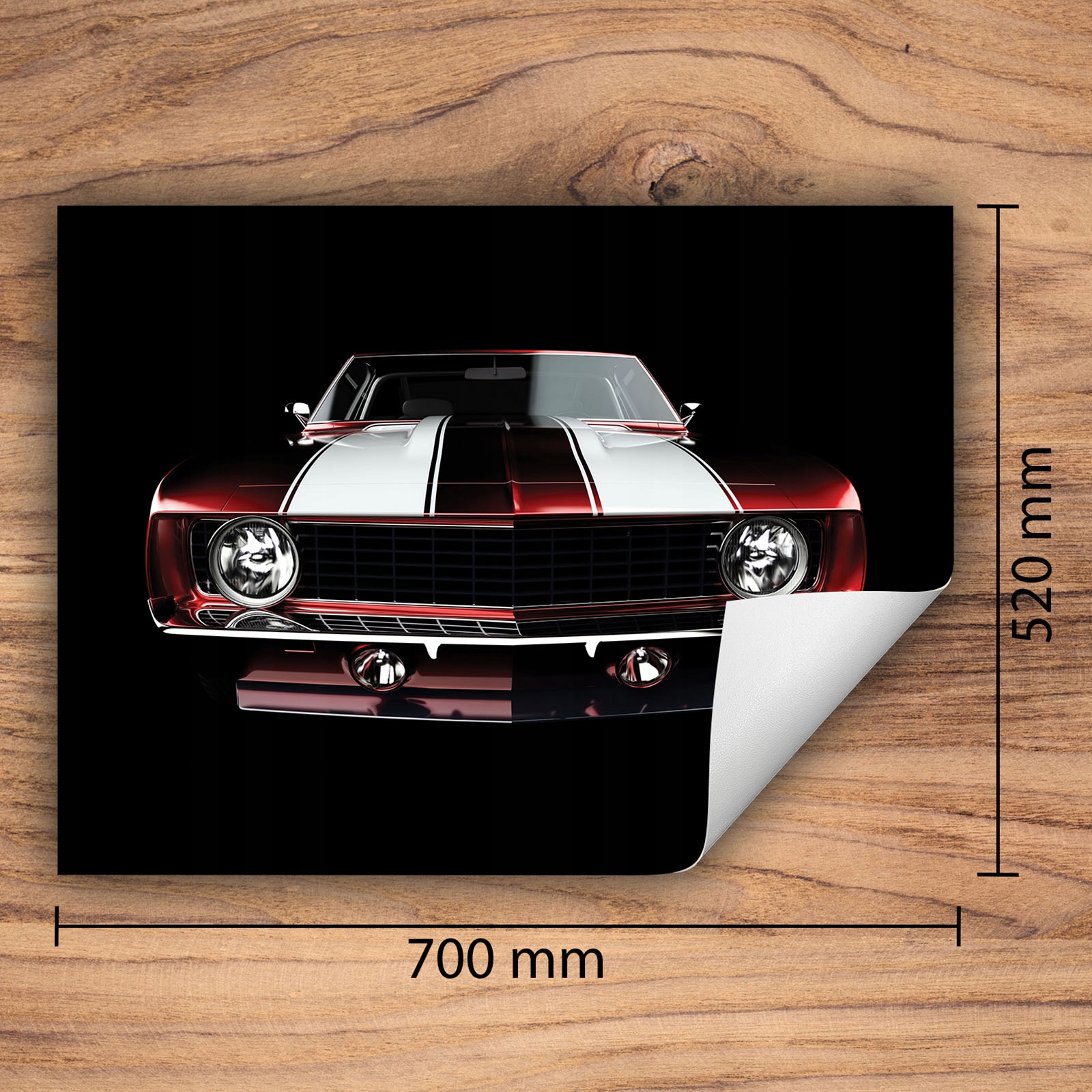 MATA WINYLOWA DO KUCHNI WIĘCEJ MIEJSCA 70x52 czarna - samochód Kolor nadruk wielokolorowy