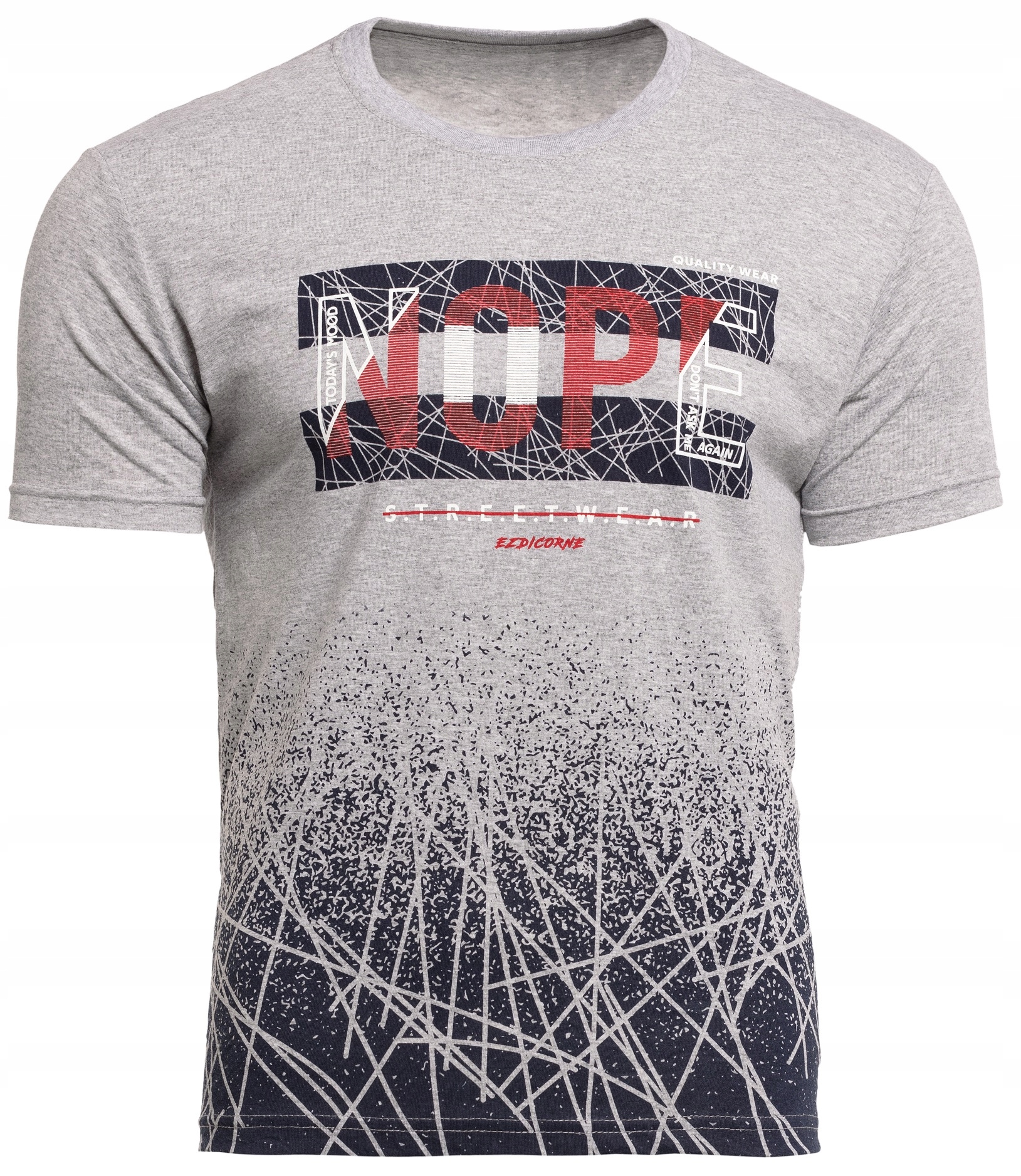 

T-shirt Męski Nope Szary Rozmiar XL