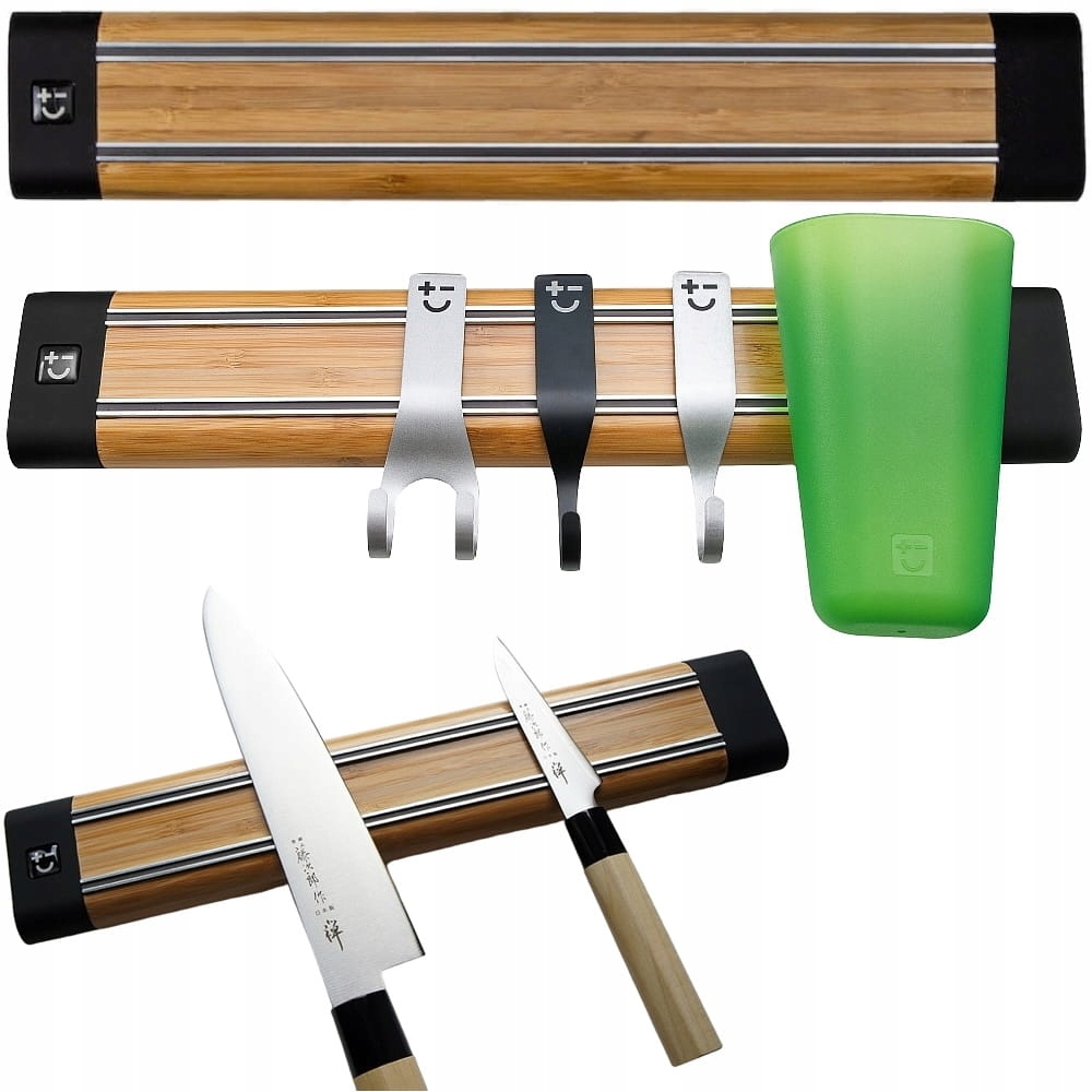 Bisbell Bambusová magnetická lišta na nože 36 cm 360 mm BMKR20-36-BA