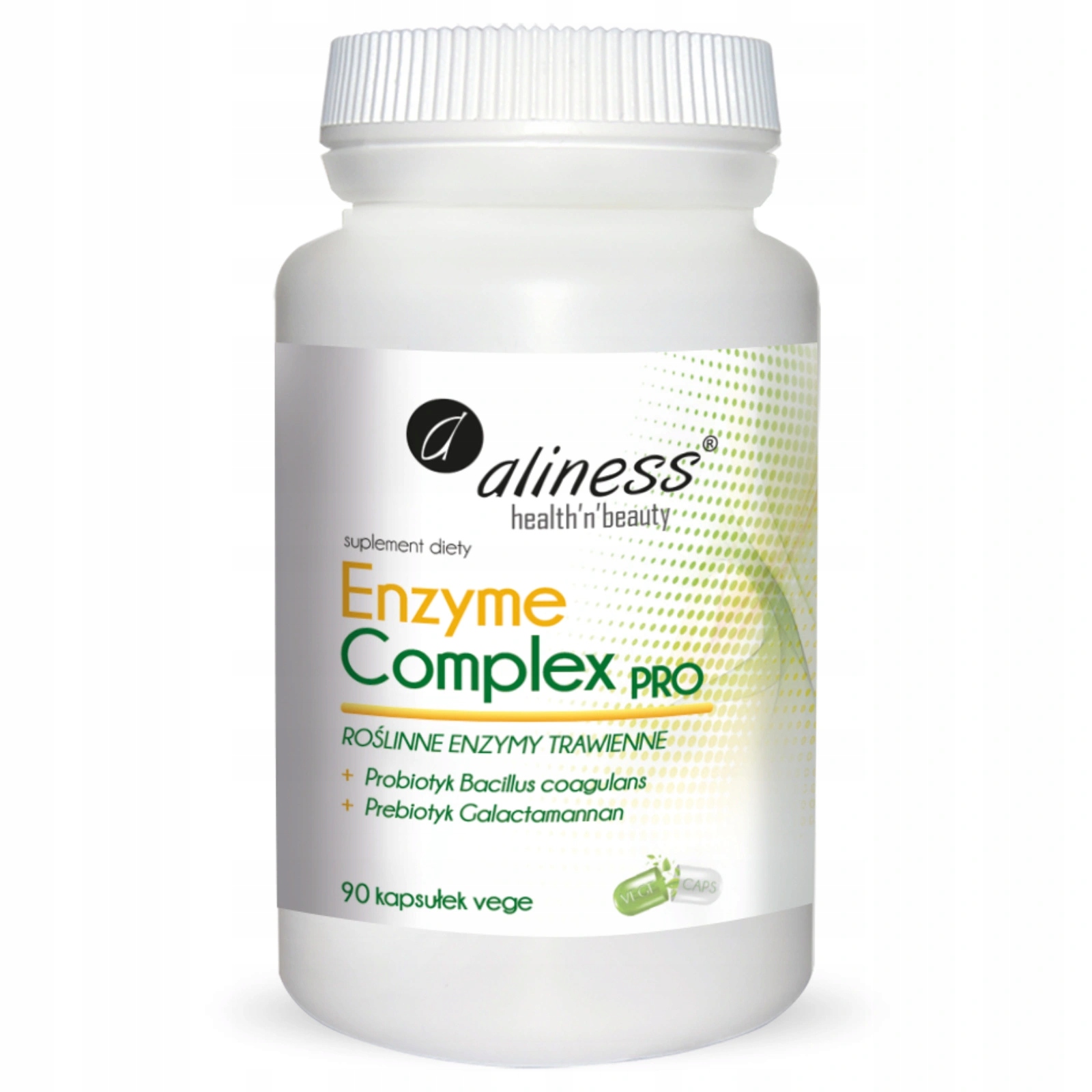 Aliness Enzyme Complex PRO ENZYMY TRAWIENNE ROŚLINNE 90KAP TRAWIENIE JELITA