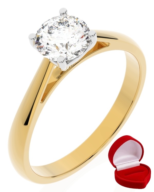 Zlatý Prstýnek 585 14k Diamant Brylant 0,70 ct R22