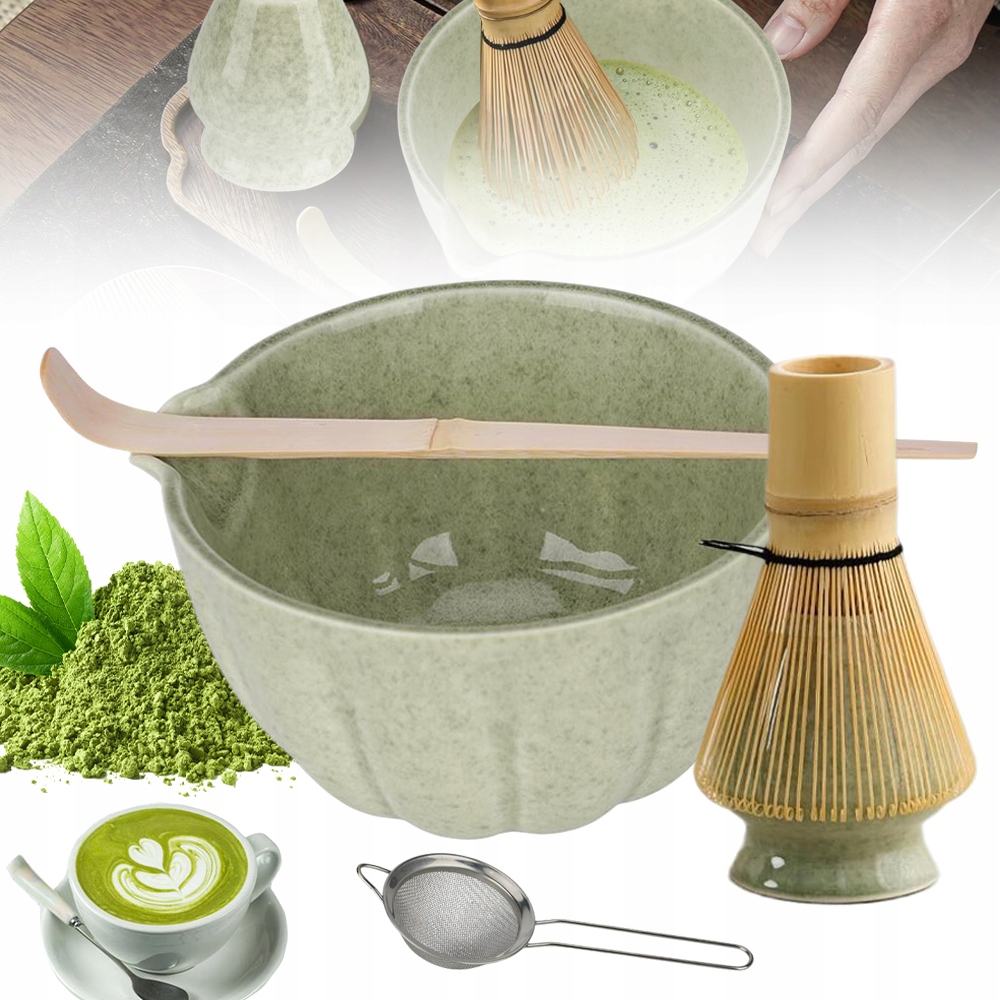 Levně 5 Ks Sada Na Přípravu Matchy Miska Cívka Tráví Dosíračku – Dárek