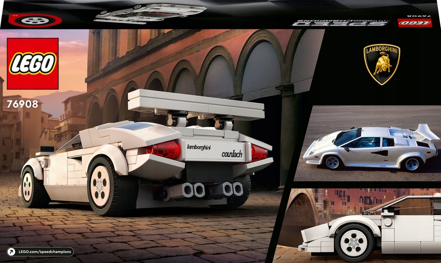 LEGO SPEED CHAMPIONS LAMBORGHINI COUNTACH 76908 + TORBA NA PREZENT LEGO Wiek dziecka 8 lat +