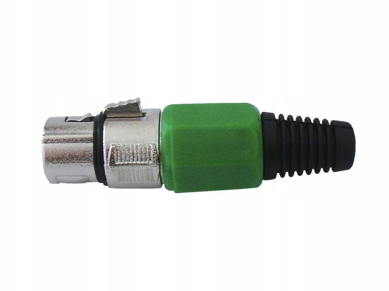 Gniazdo mikrofonowe 3P na kabel zielone