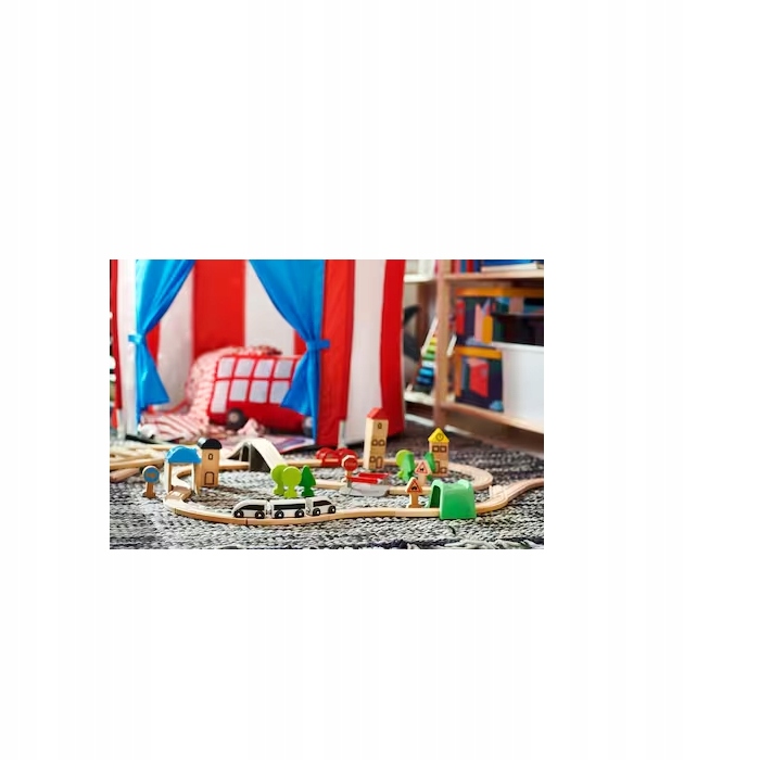 IKEA kolejka tory pociąg LILLABO 45 el. drewniane Wiek dziecka 3 lata +