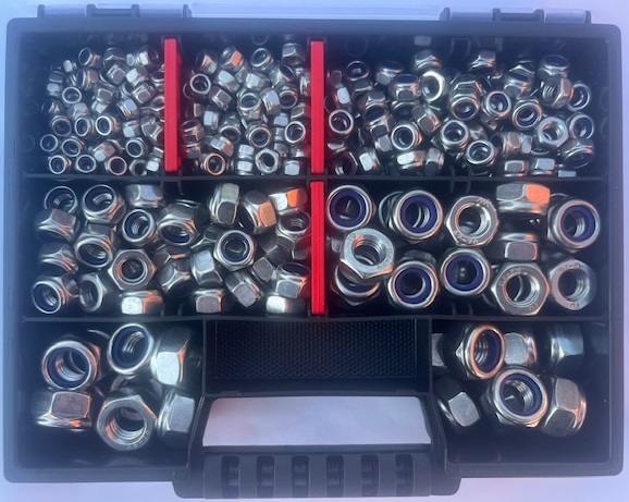 Zestaw nakrętek samohamownych stal nierdzewna A2 500szt. (13)