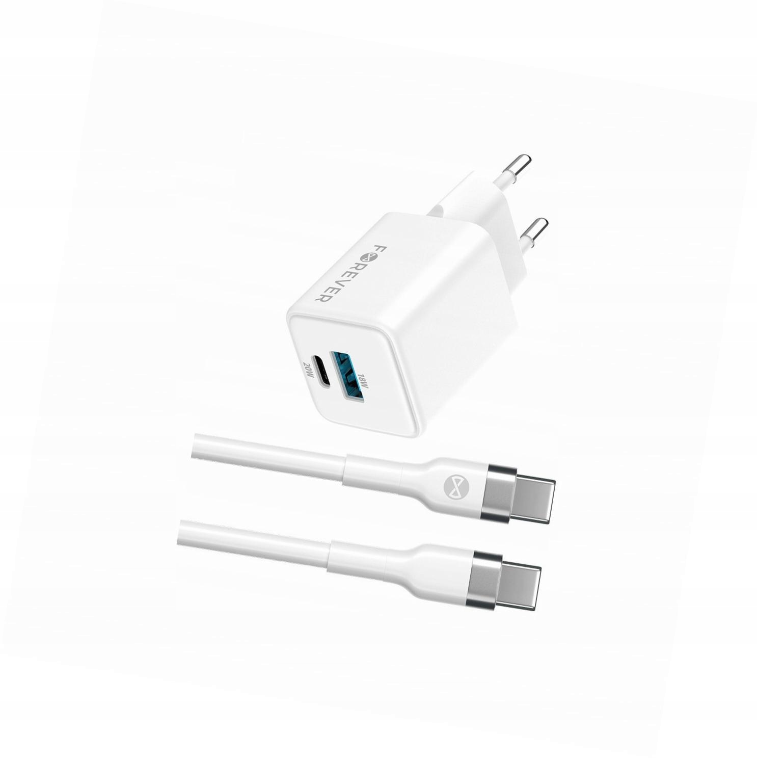 Szybka ładowarka GaN 20W 2 wejścia Usb i Usb-c z kablem do Xiaomi Mi 11 Pro