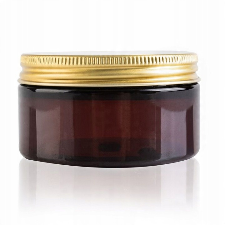 

Słoik Pet brązowy 150ml z nakrętką Alu złotą
