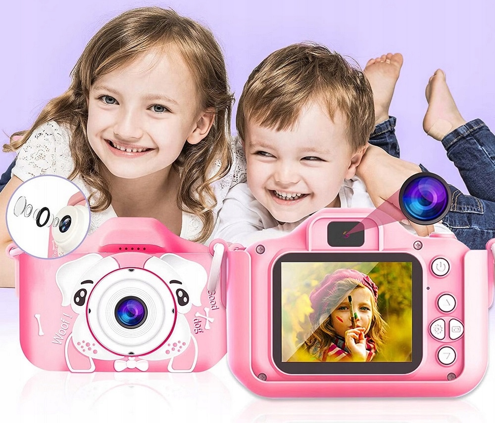 APARAT CYFROWY DLA DZIECI 12MPX SELFIE Różowy PINK Marka R2