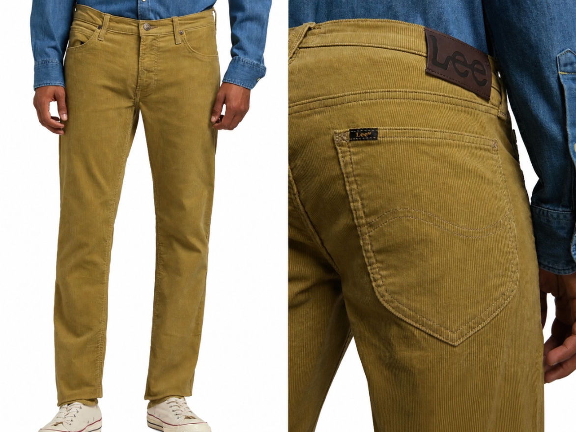 Lee Daren pánské béžové jednoduché džínové kalhoty straight Zip W33 L30
