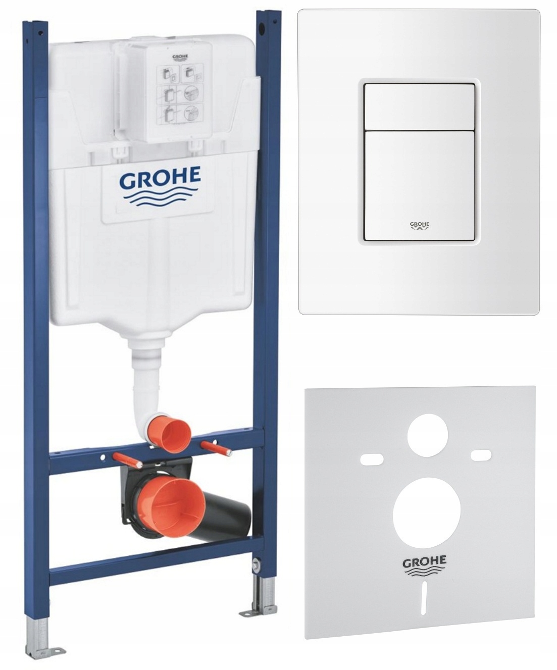 Grohe Rapid Sl Stelaż Podtynkowy Wc Przycisk Biel Alpejska Mata Zestaw 4W1