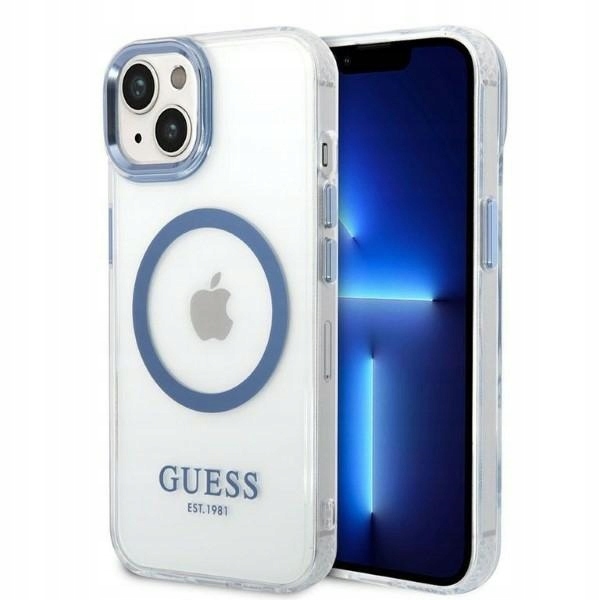 Originální pouzdro Guess pro iPhone 14 Plus 15 Plus 6.7", modré pouzdro Magsafe