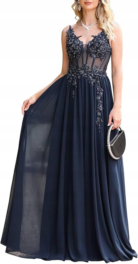 Babyonline Šaty Tmavě Modré S Krajkovým Výstřihem V L 6FA