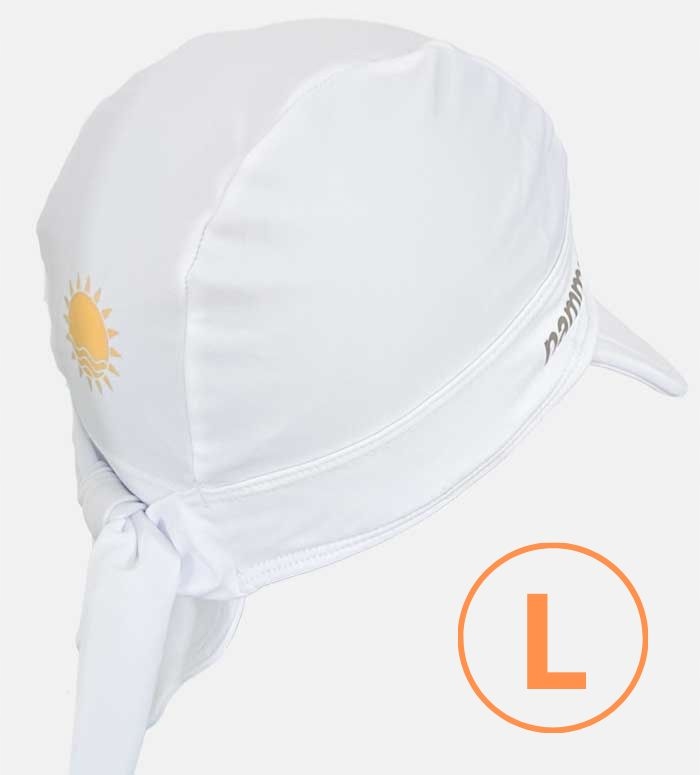 Čepička Nammu Uv 50+ s kšiltem, barva bílá, vel. L