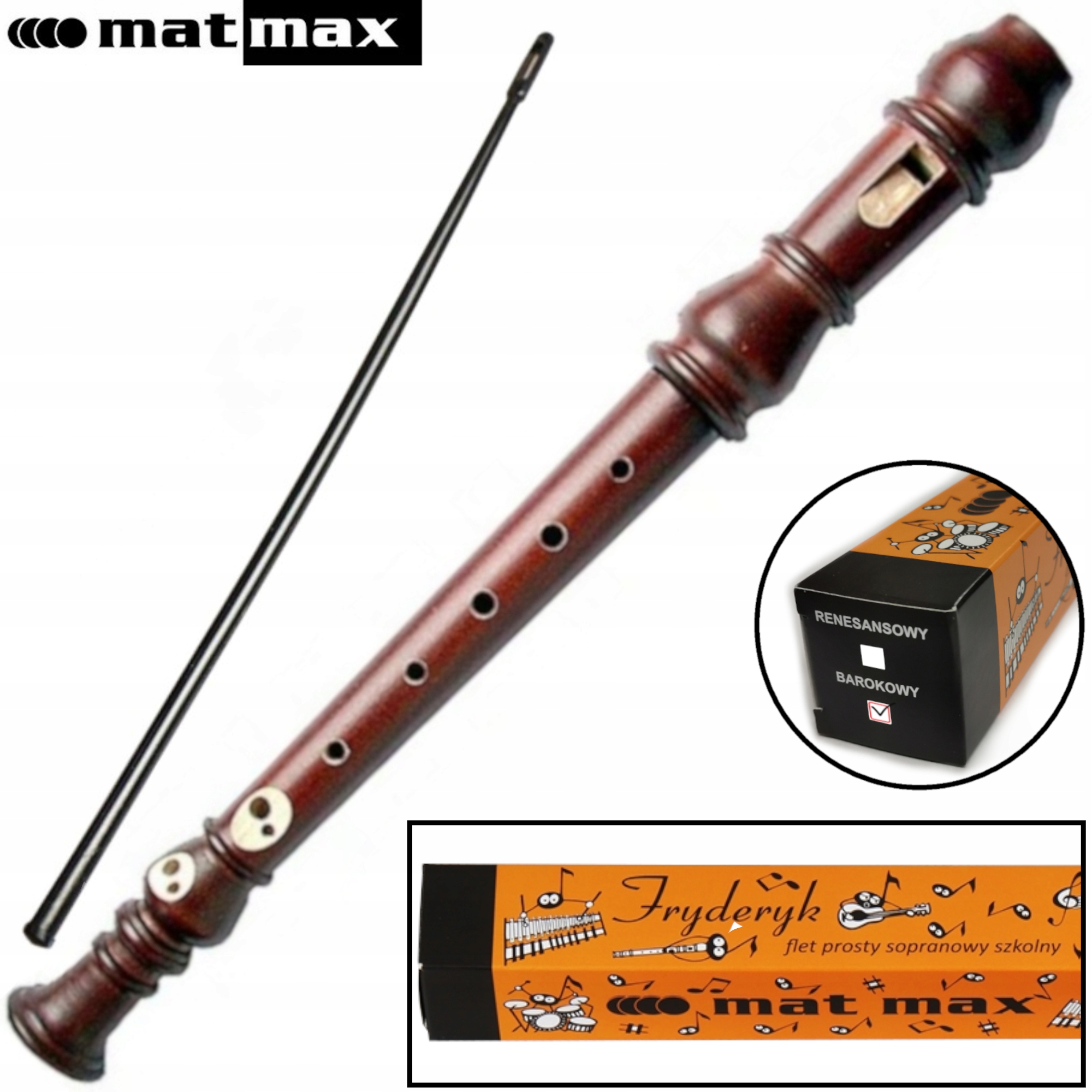 Flet prosty sopranowy barokowy Fryderyk MatMax