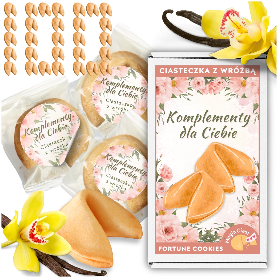 Ciasteczka z Wróżbą dla gości Komplementy dla Ciebie Ciastko Szczęścia 100