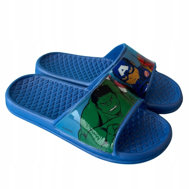 KLAPKI BASENOWE PIANKOWE DZIECIĘCE LEKKIE PLAŻOWE AVENGERS MARVEL 30/31 Kolor niebieski